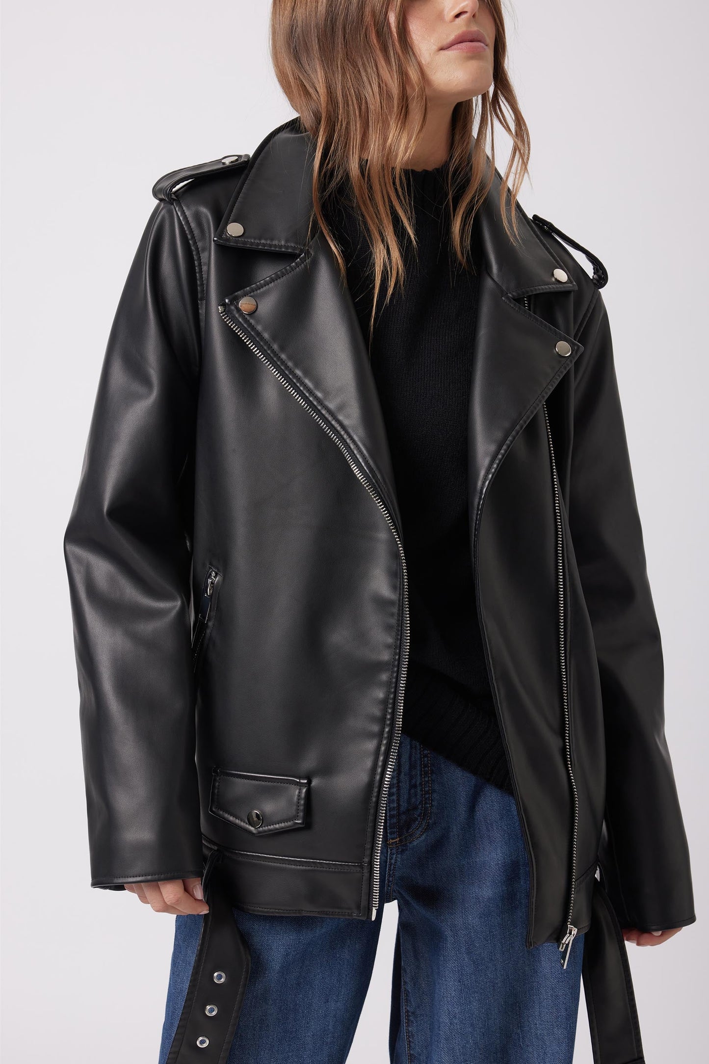 Jordyn Faux Leather Biker