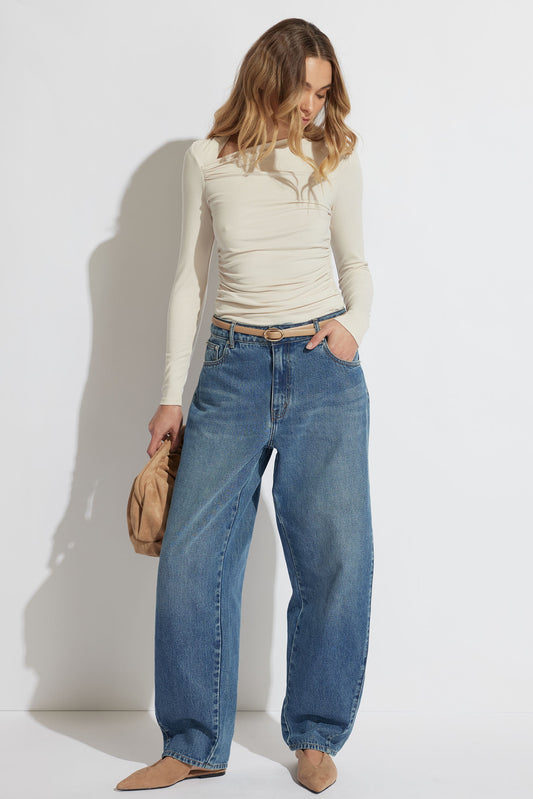 Tate Ruched Long Sleeve Top