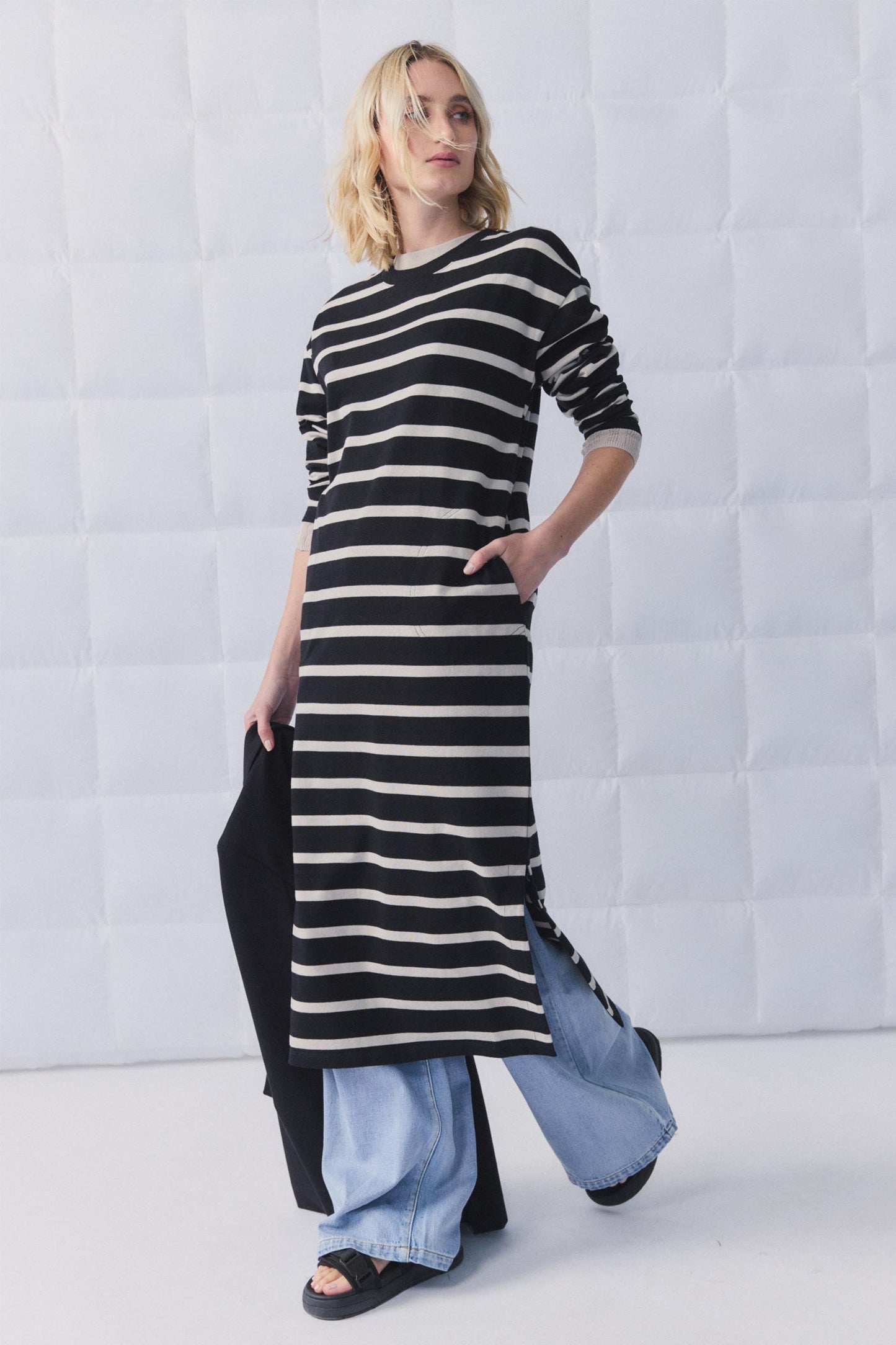D-Luxe LS Stripe T-Shirt Dress
