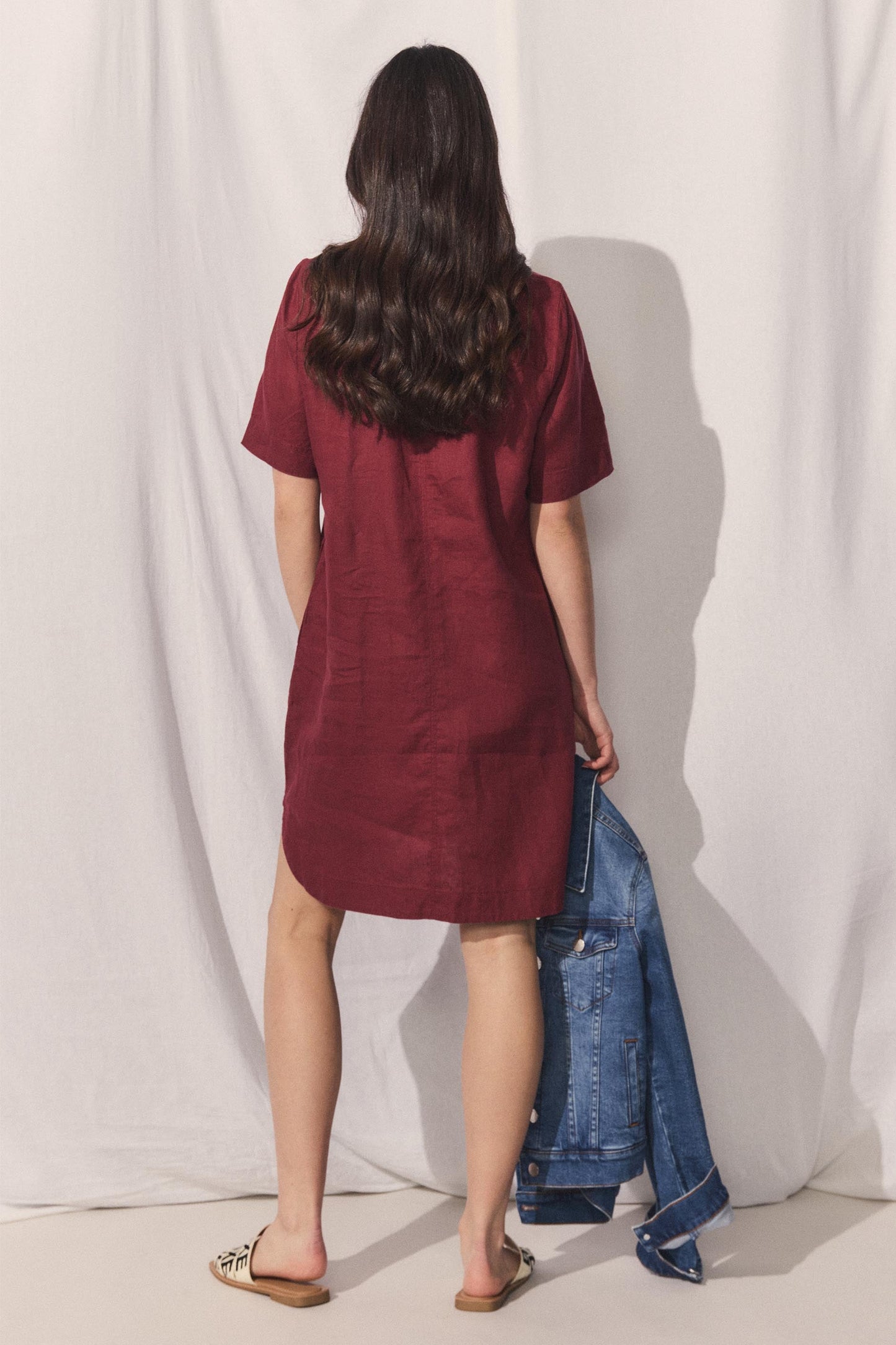 D-Luxe Linen Short Dress
