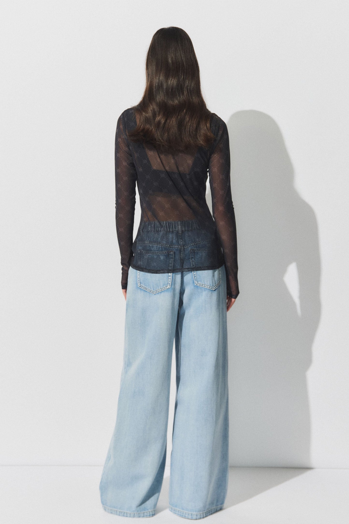 D-Luxe Monogram Mesh Top