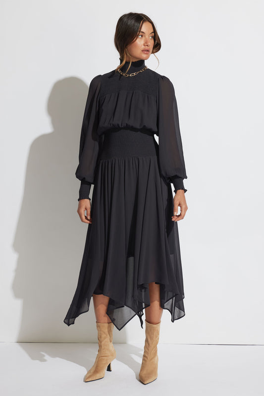 Camilla Shirred Midi Dress