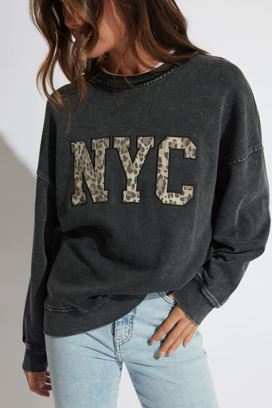 Leopard Text Sweat