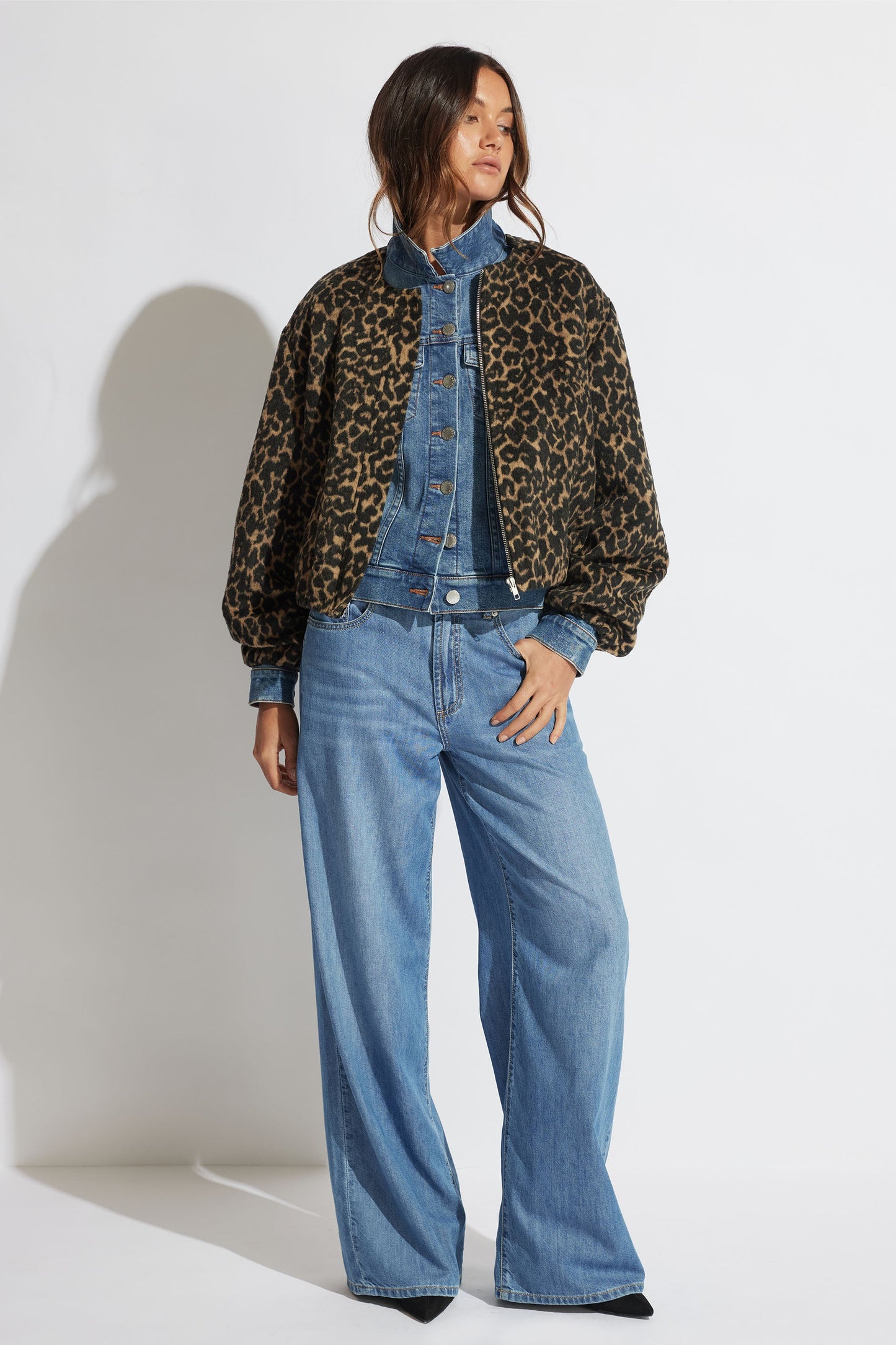 Annika Leopard Bomber