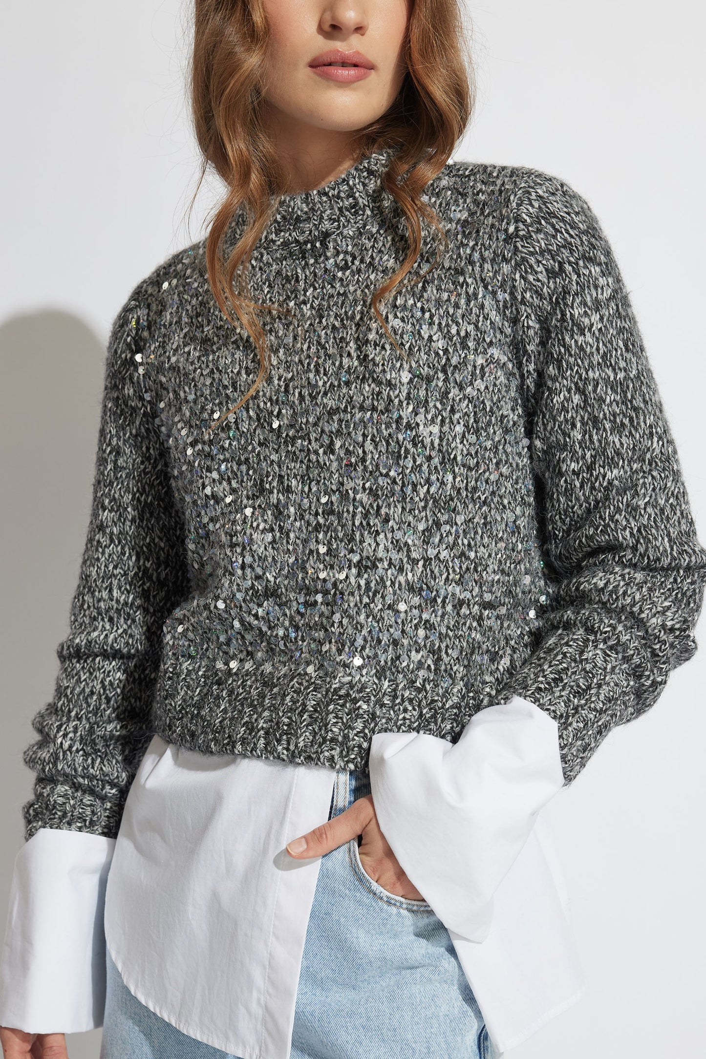 Lori Cropped Sequin Jumper