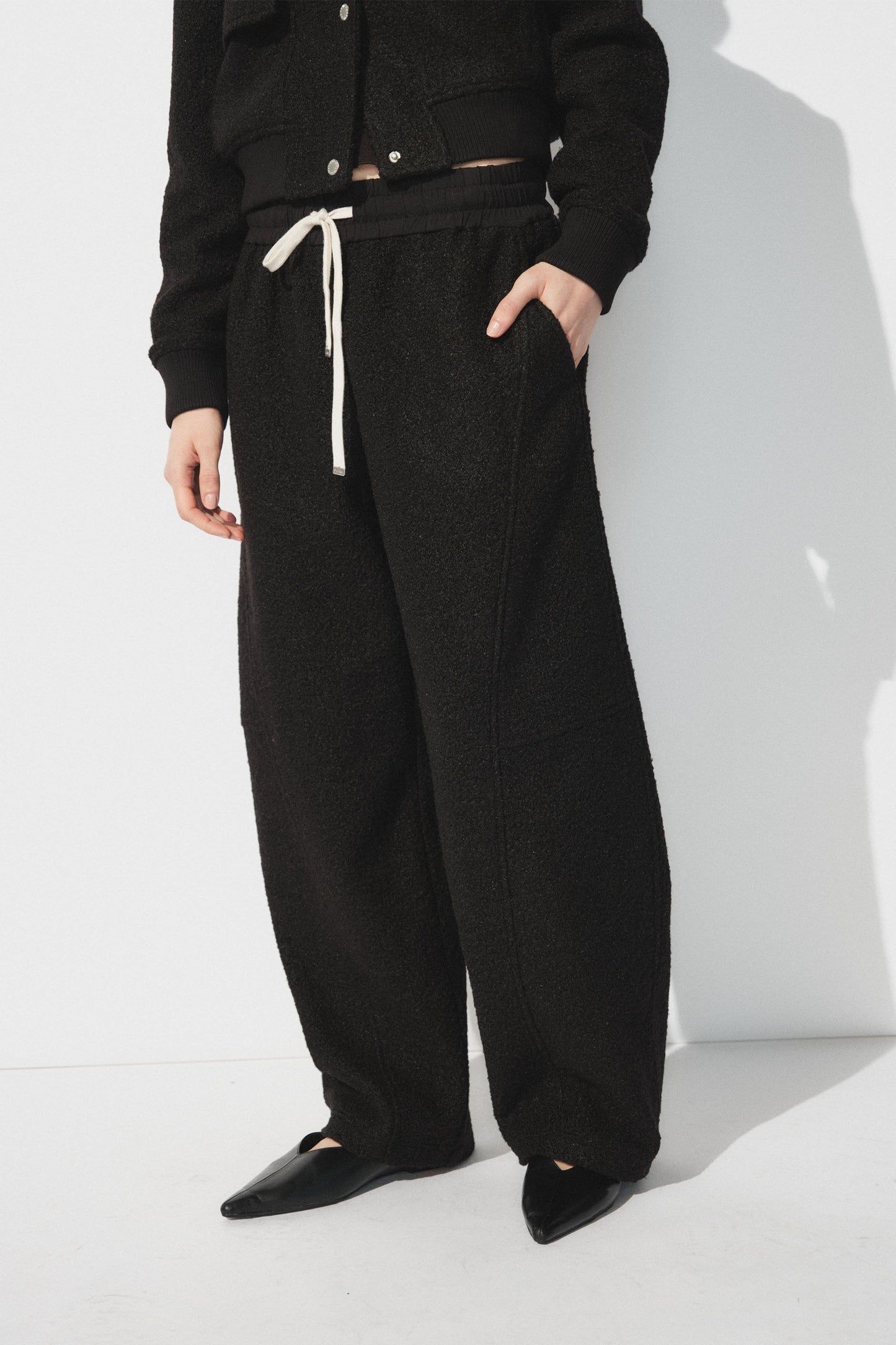 D-Luxe Boucle Barrel Leg Pant