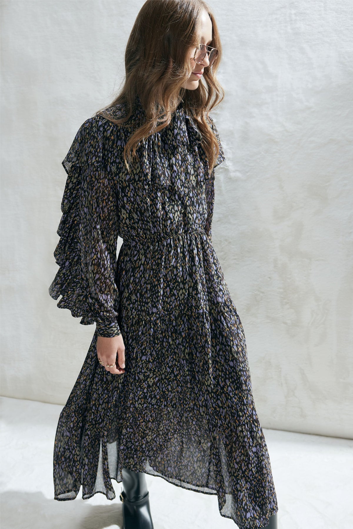 Reigan Ruffle Midi Dress