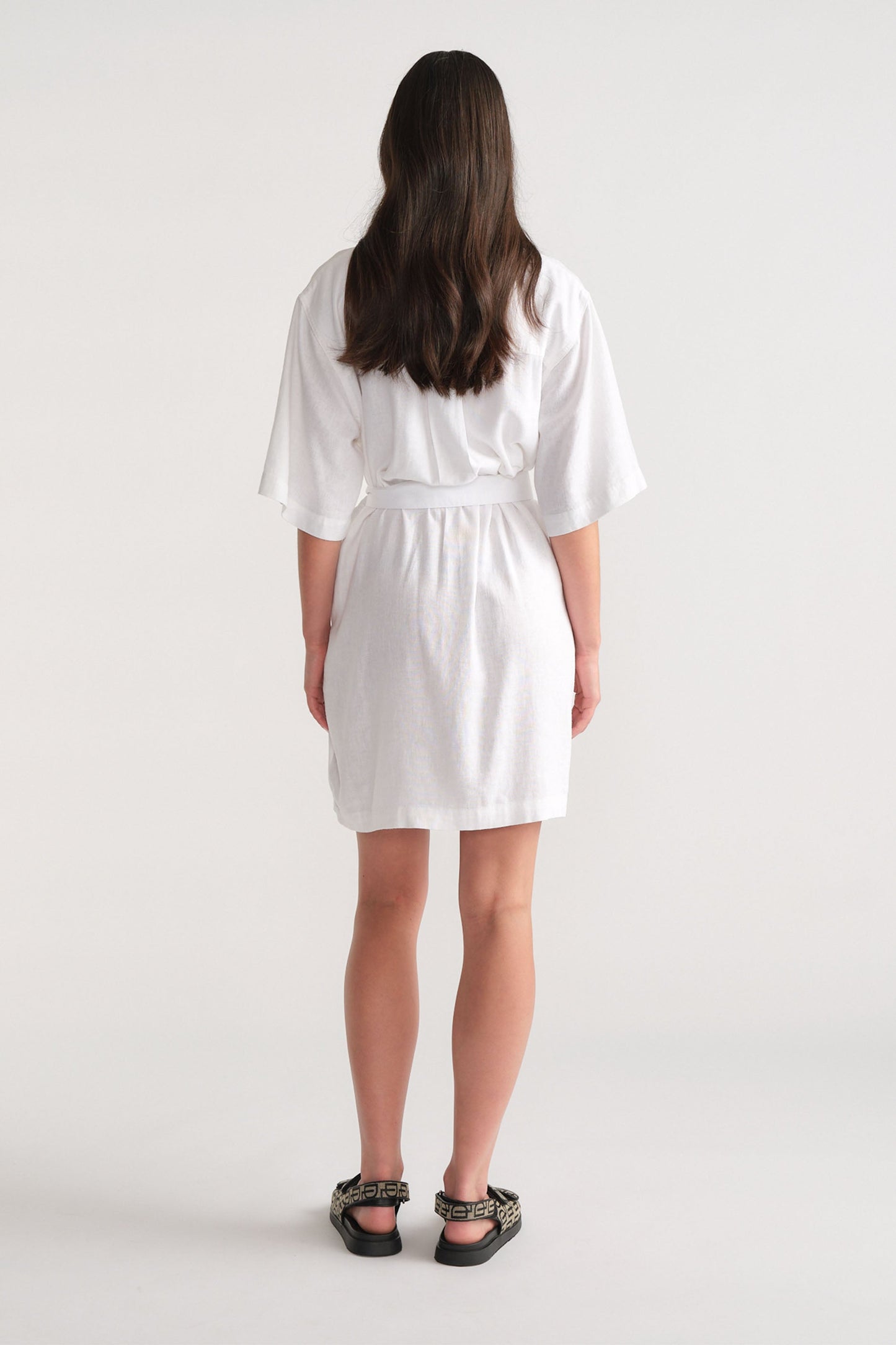 D-Luxe Linen Blend Short Dress