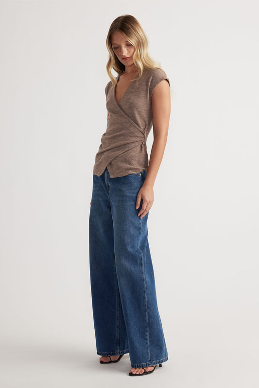 Carla Metal Detail Wrap Top