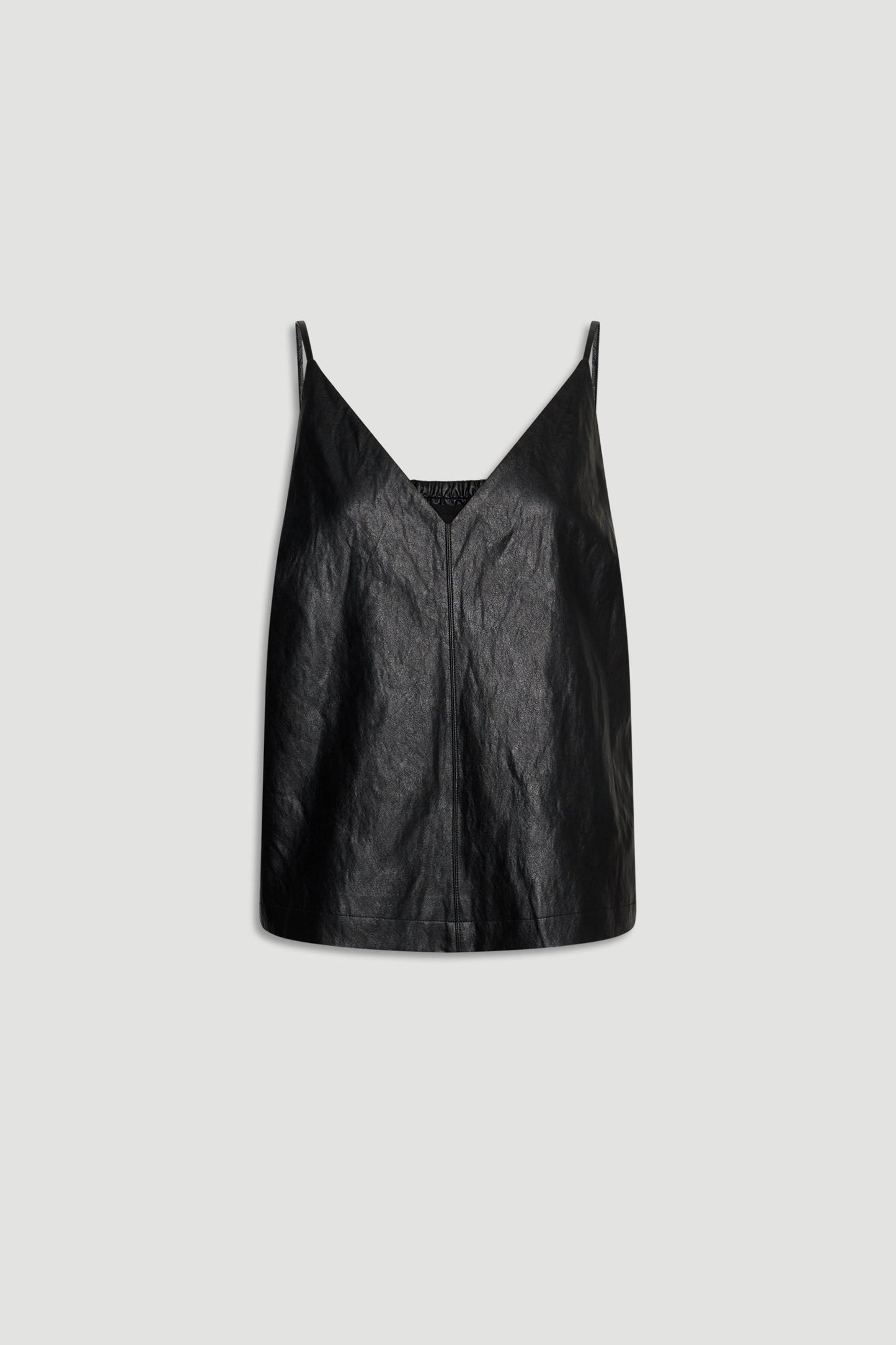 Deep V Faux Leather Cami