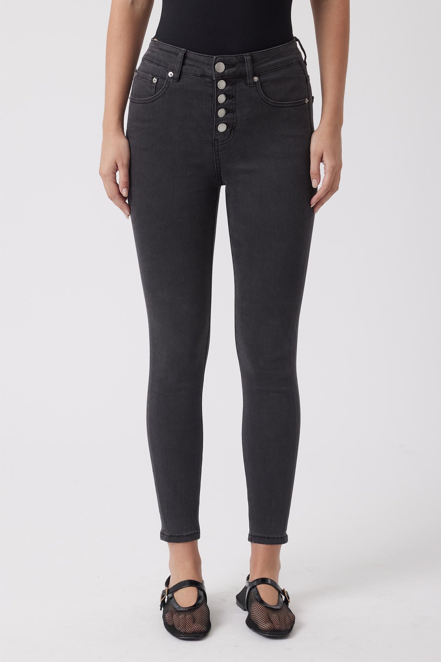 Evie Button High Rise Skinny