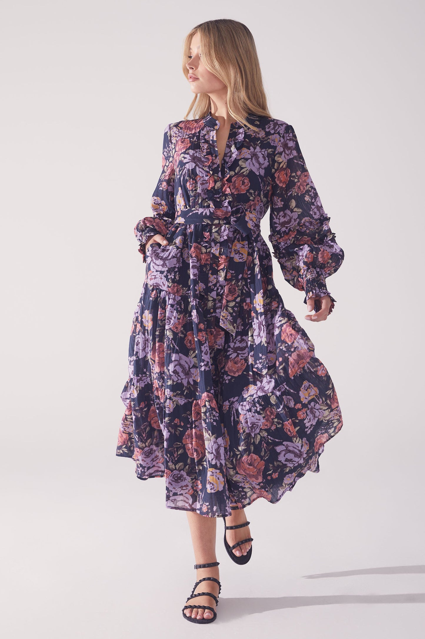 Jamie Ruffle Midi Dress