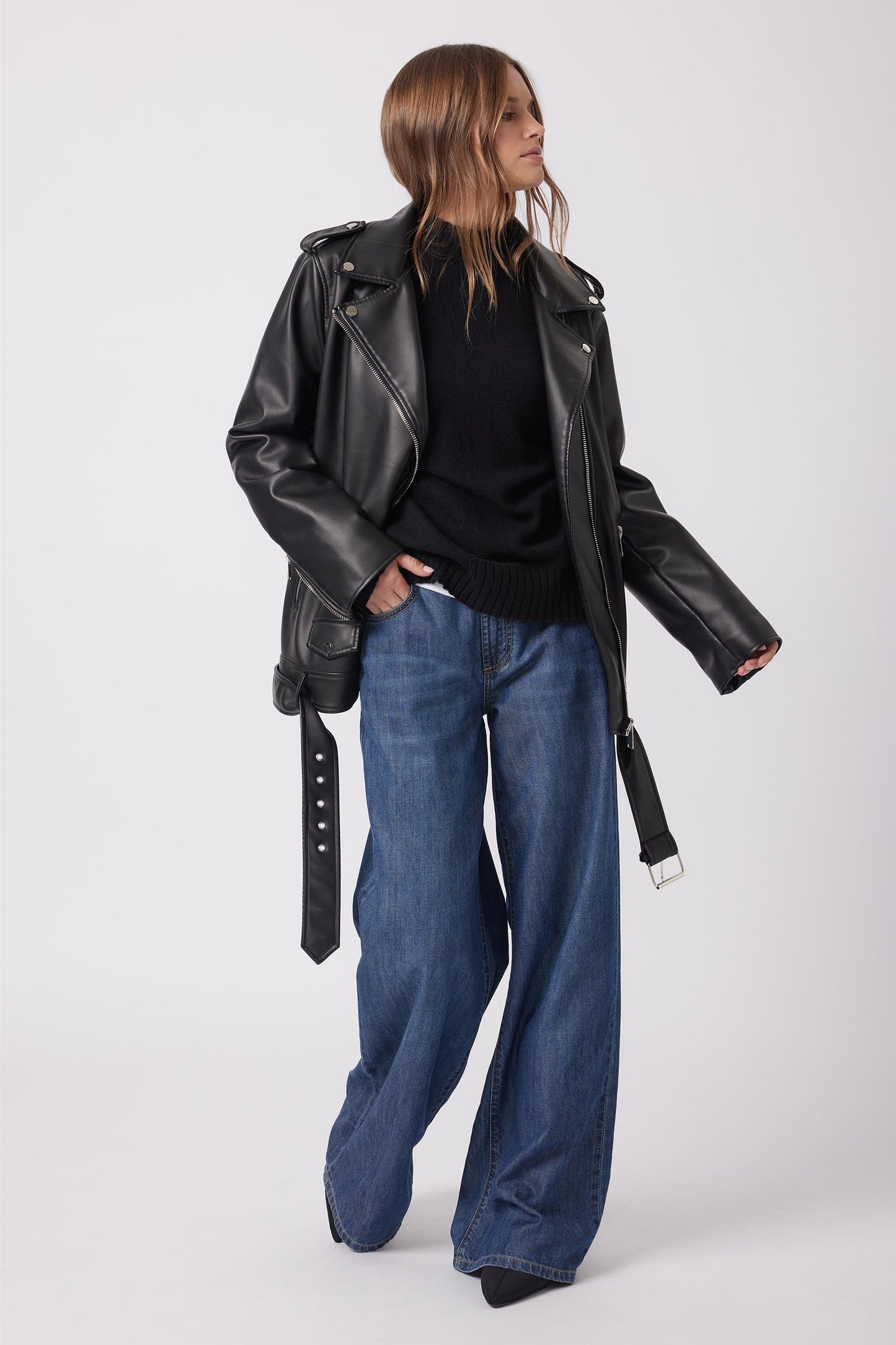 Jordyn Faux Leather Biker
