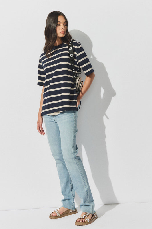 D-Luxe Stripe Boxy Tee