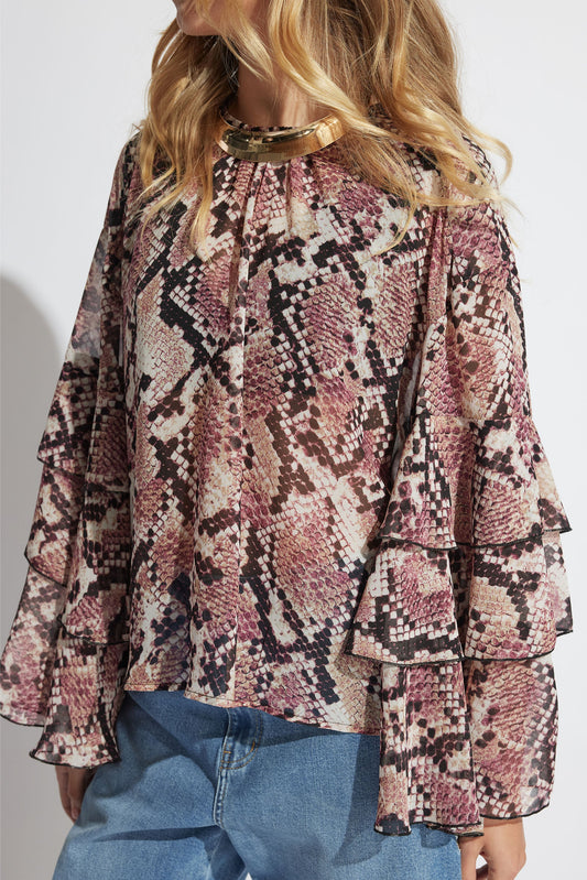 Ayla Ruffle Sleeve Blouse