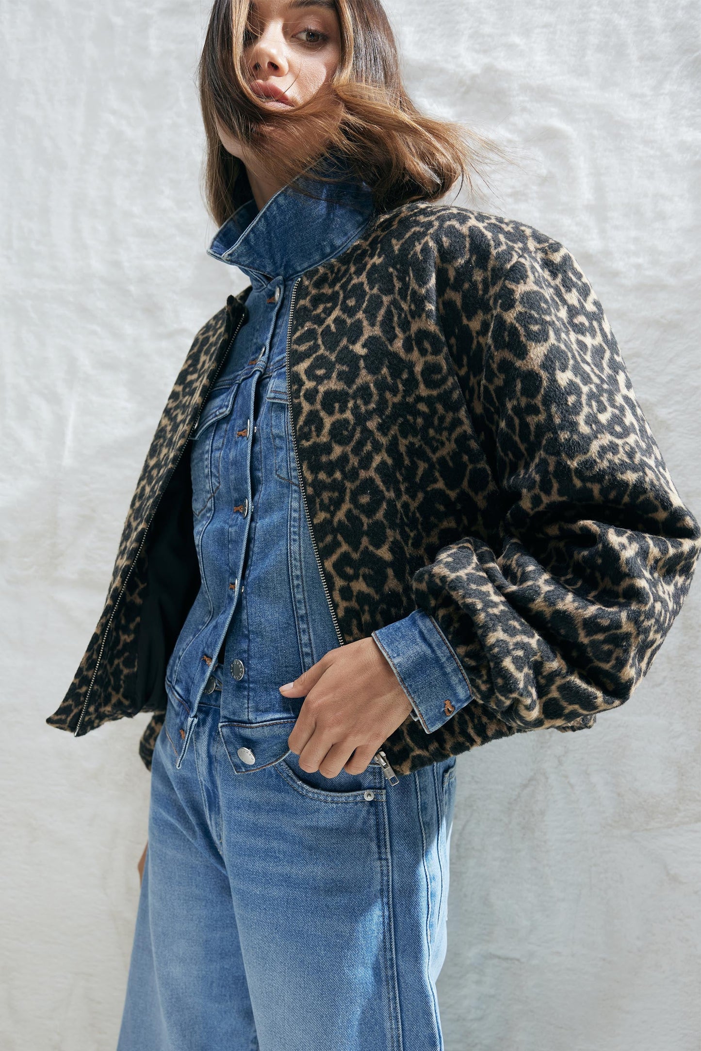 Annika Leopard Bomber
