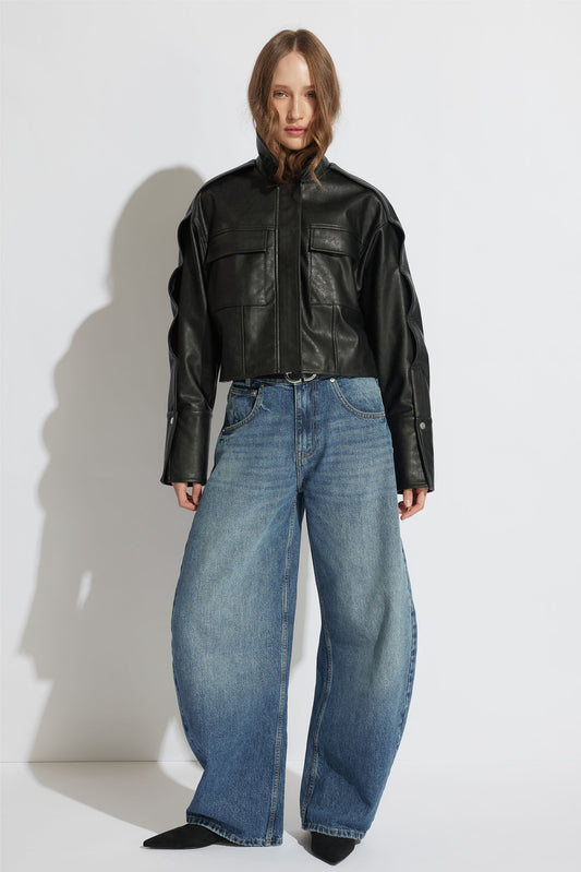 Reagan Cropped PU Jacket