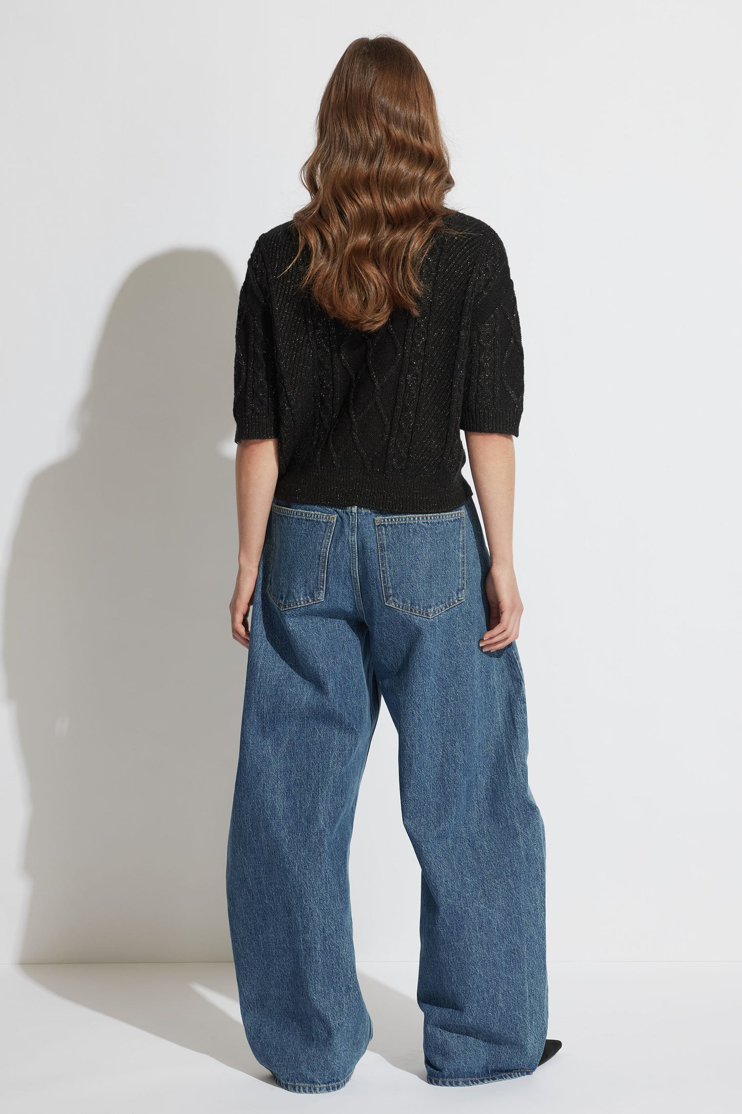 Sasha Lurex Cable Knit Jumper