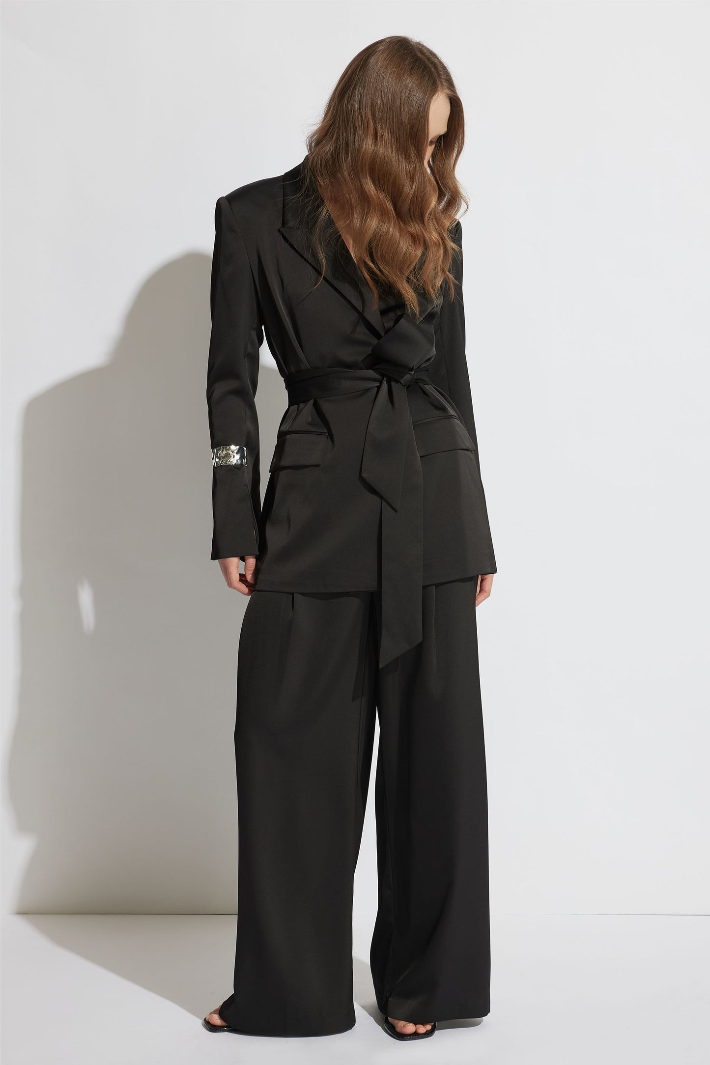 Sadie Satin Wrap Blazer