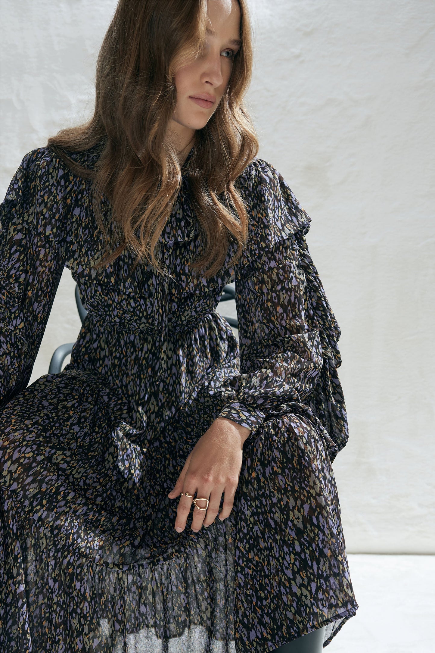 Reigan Ruffle Midi Dress