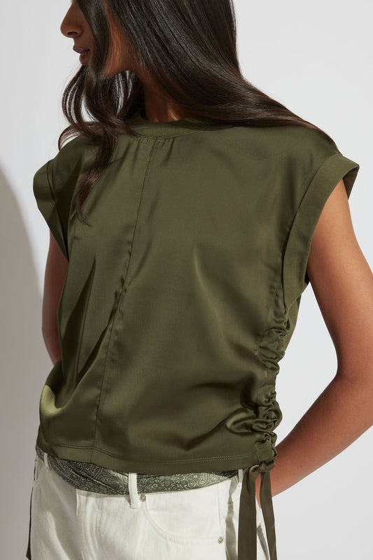 Alessia Satin Side Tie Tee