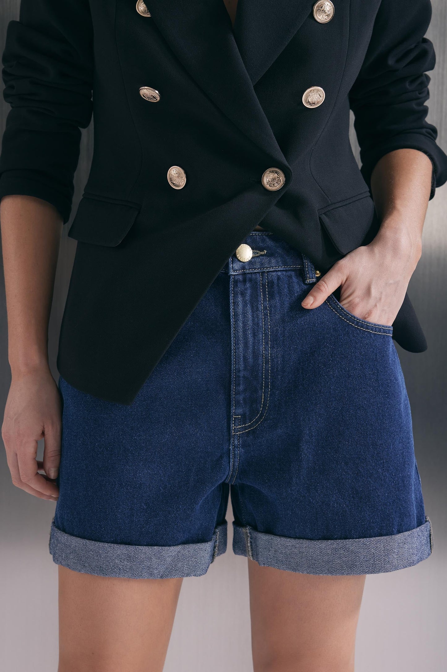 Stevie Roll Cuff Denim Short