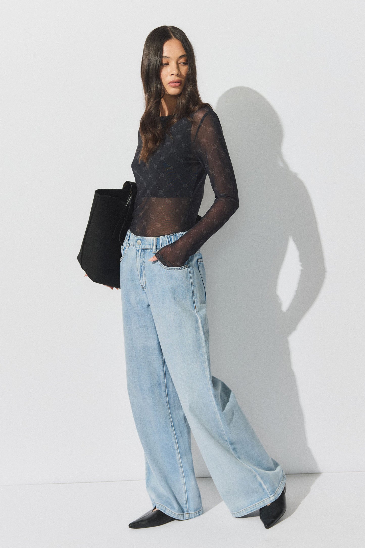 D-Luxe Monogram Mesh Top