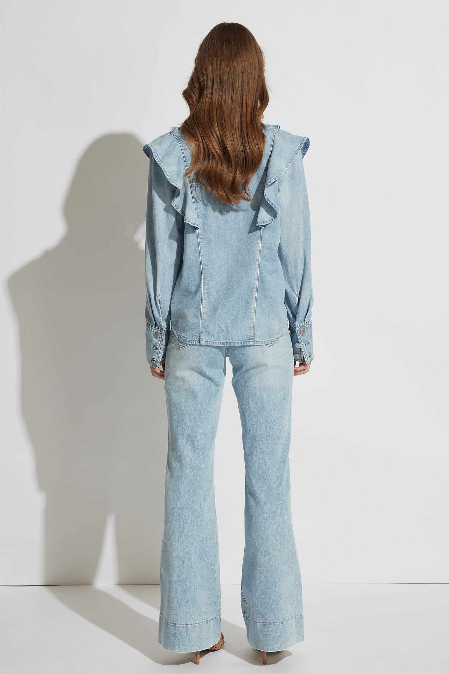 Cecilia Ruffle Denim Blouse