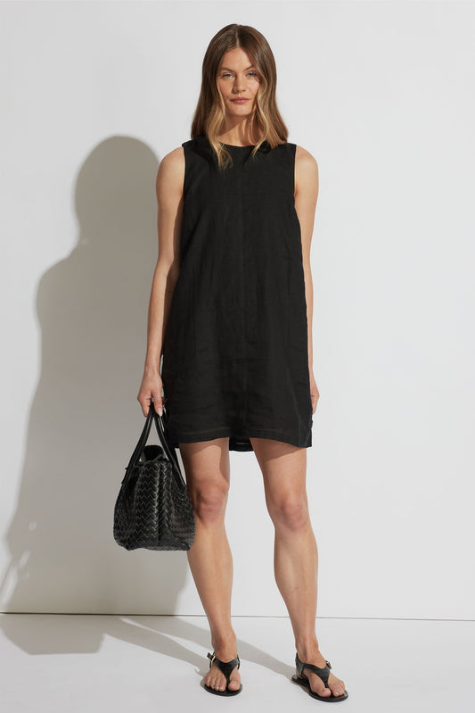 Belle Button Linen Mini Dress