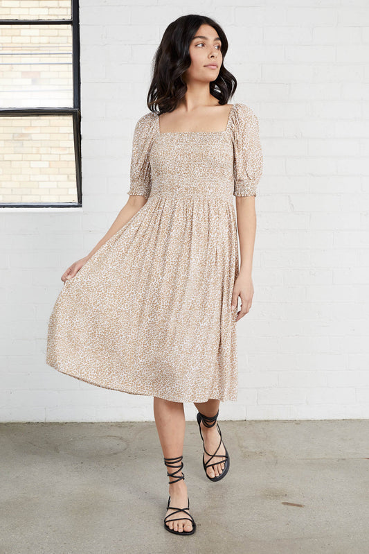 Myla Shirred Midi Dress