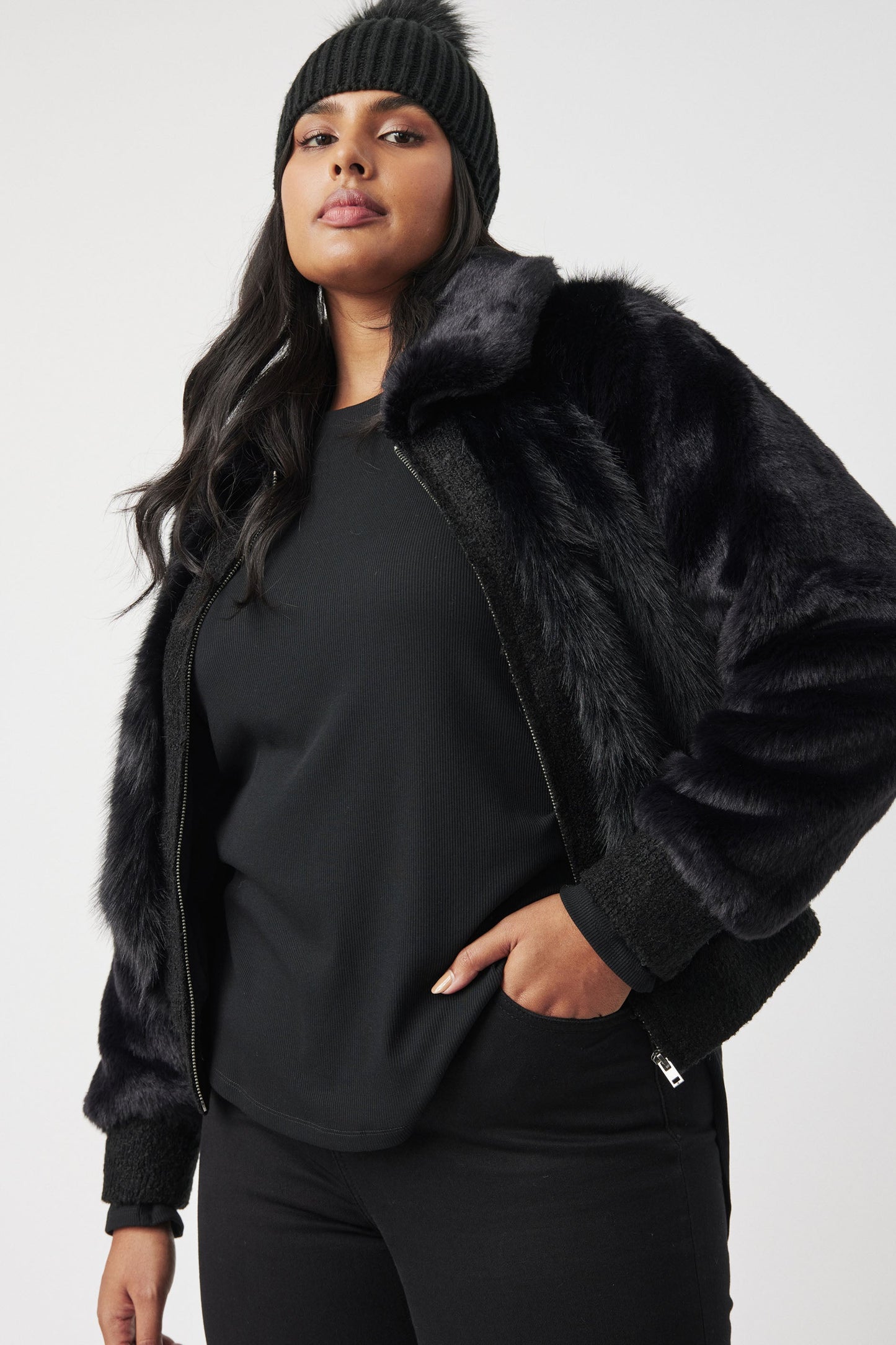 Alaska Faux Fur Bomber Jacket