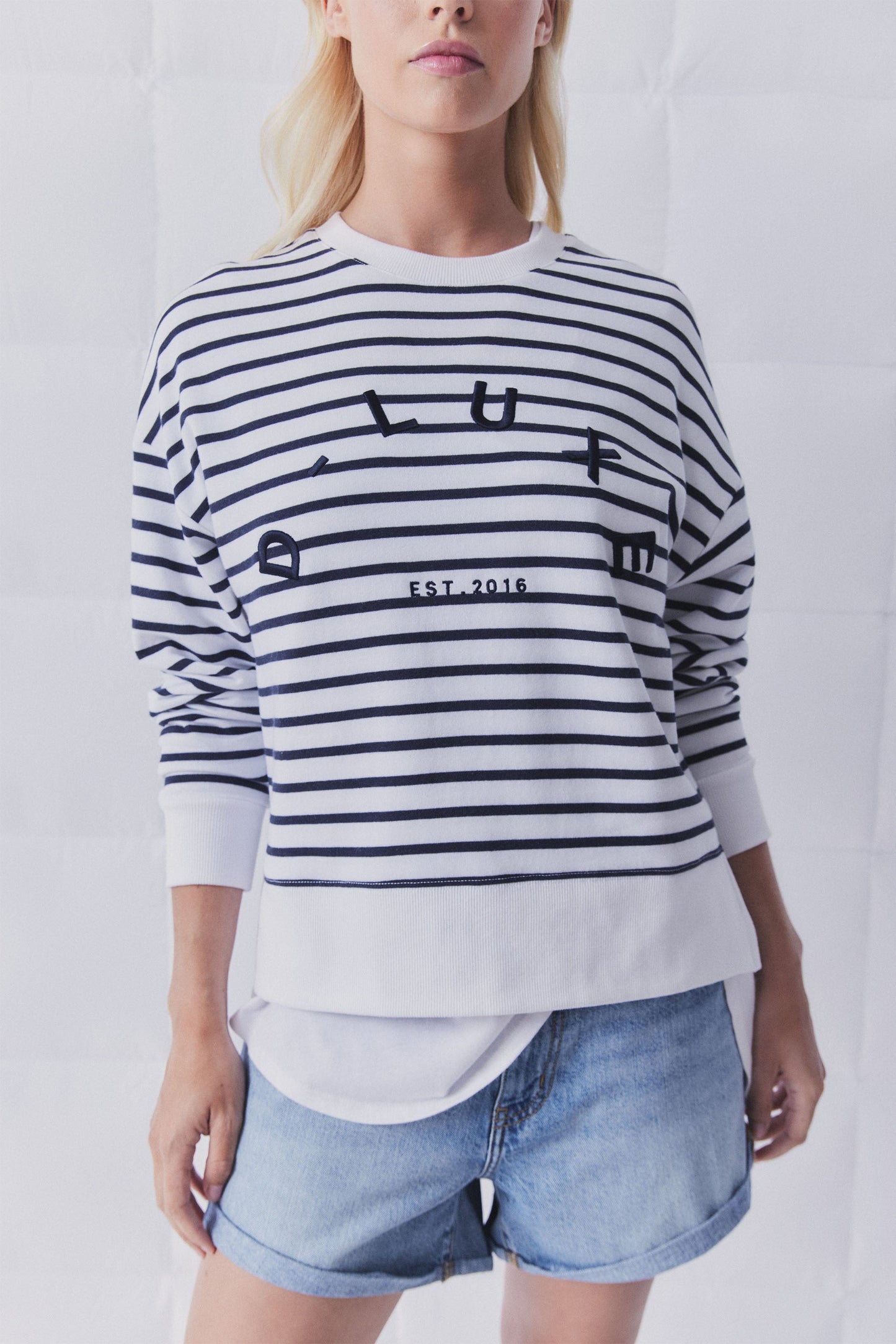 D-Luxe Embroidered Text Sweat