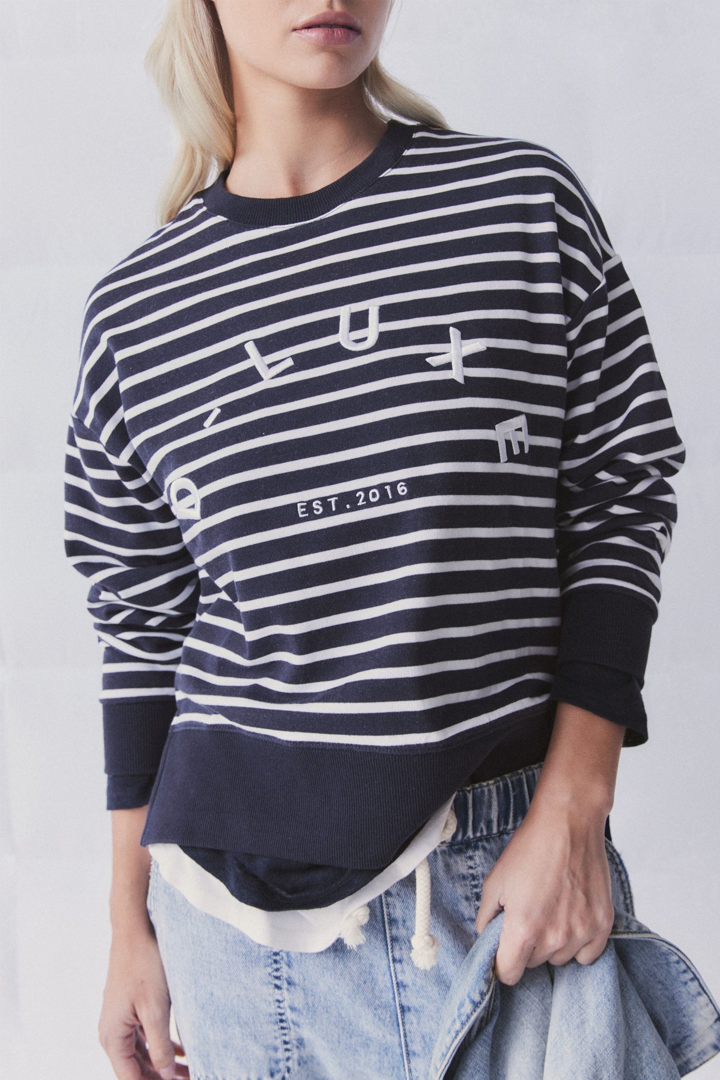 D-Luxe Embroidered Text Sweat