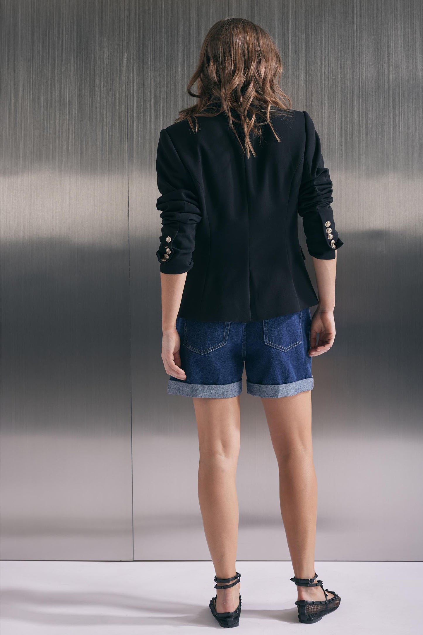 Stevie Roll Cuff Denim Short