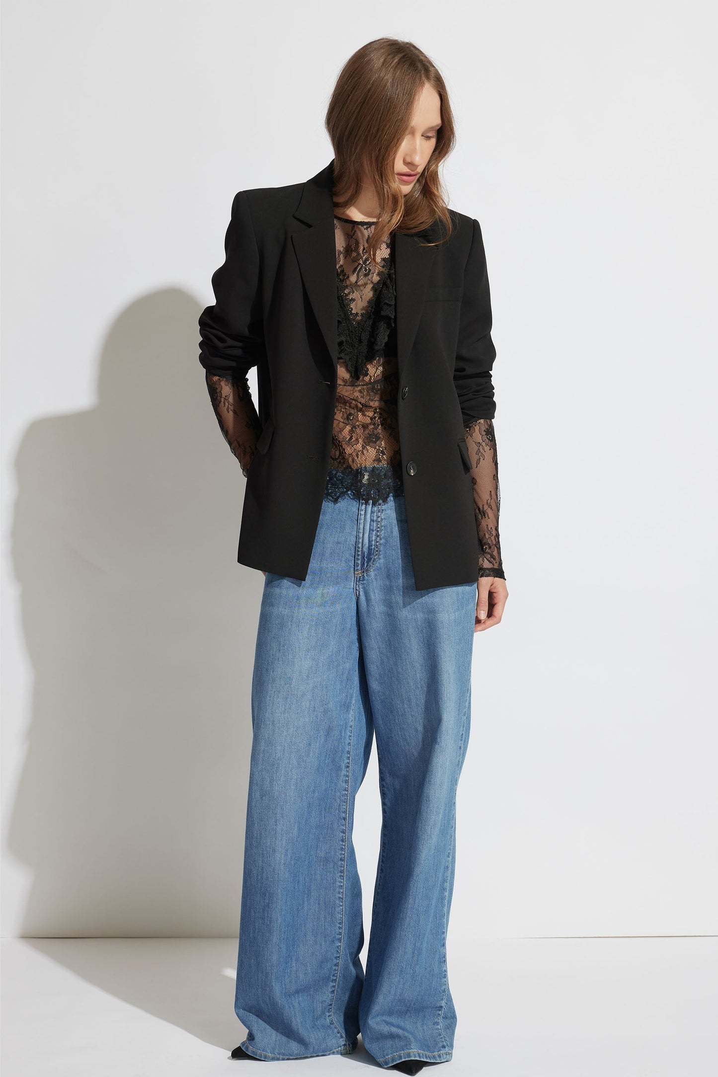 Megan Ruffle Lace Top