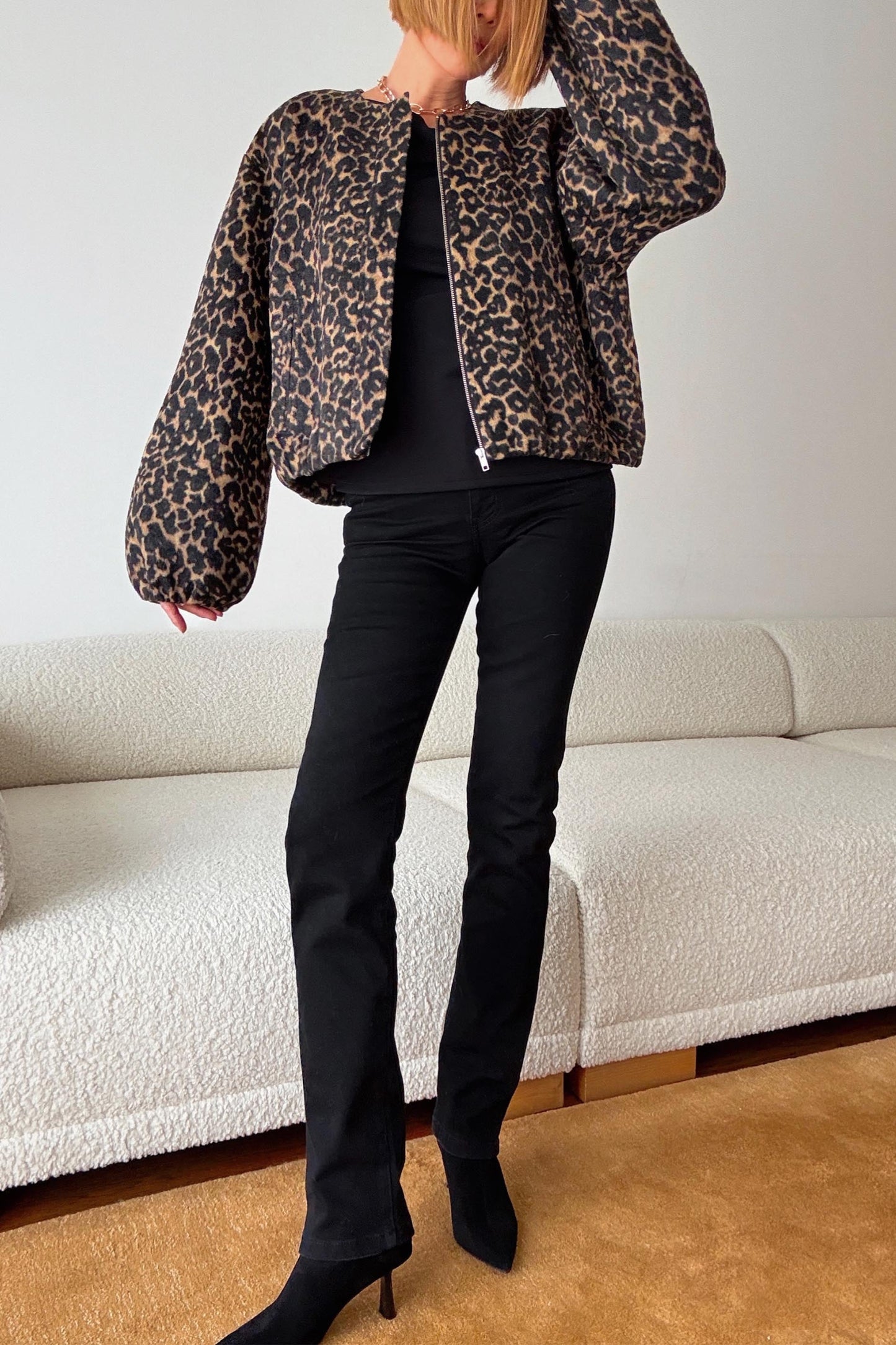 Annika Leopard Bomber