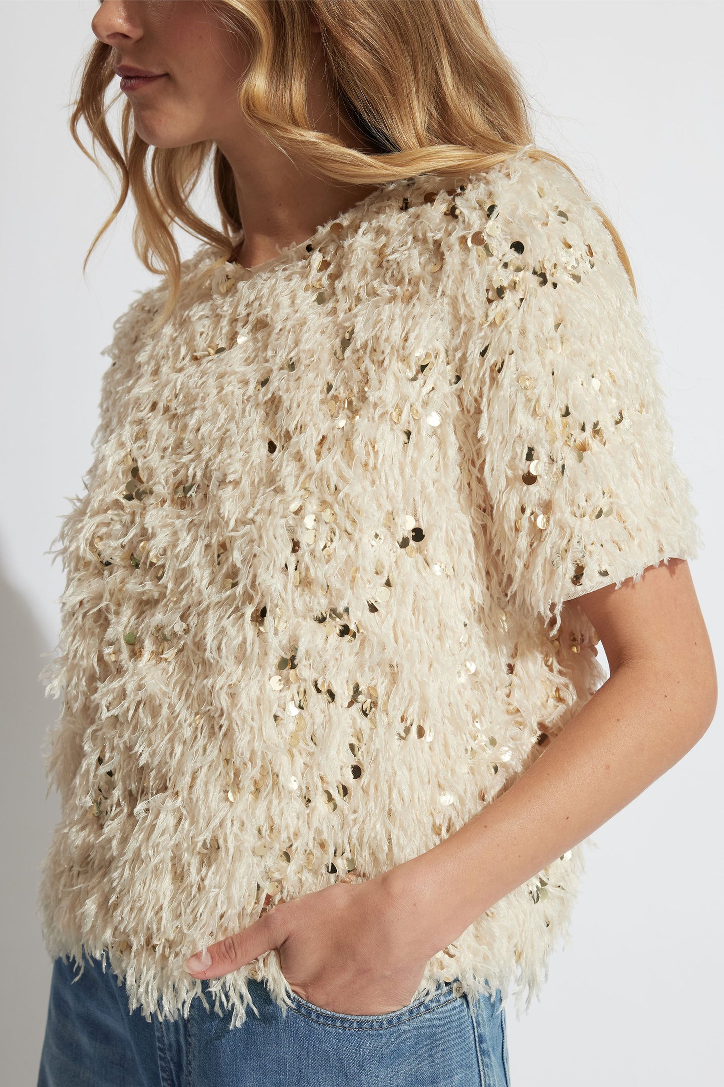 Esme Feather Sequin Tee