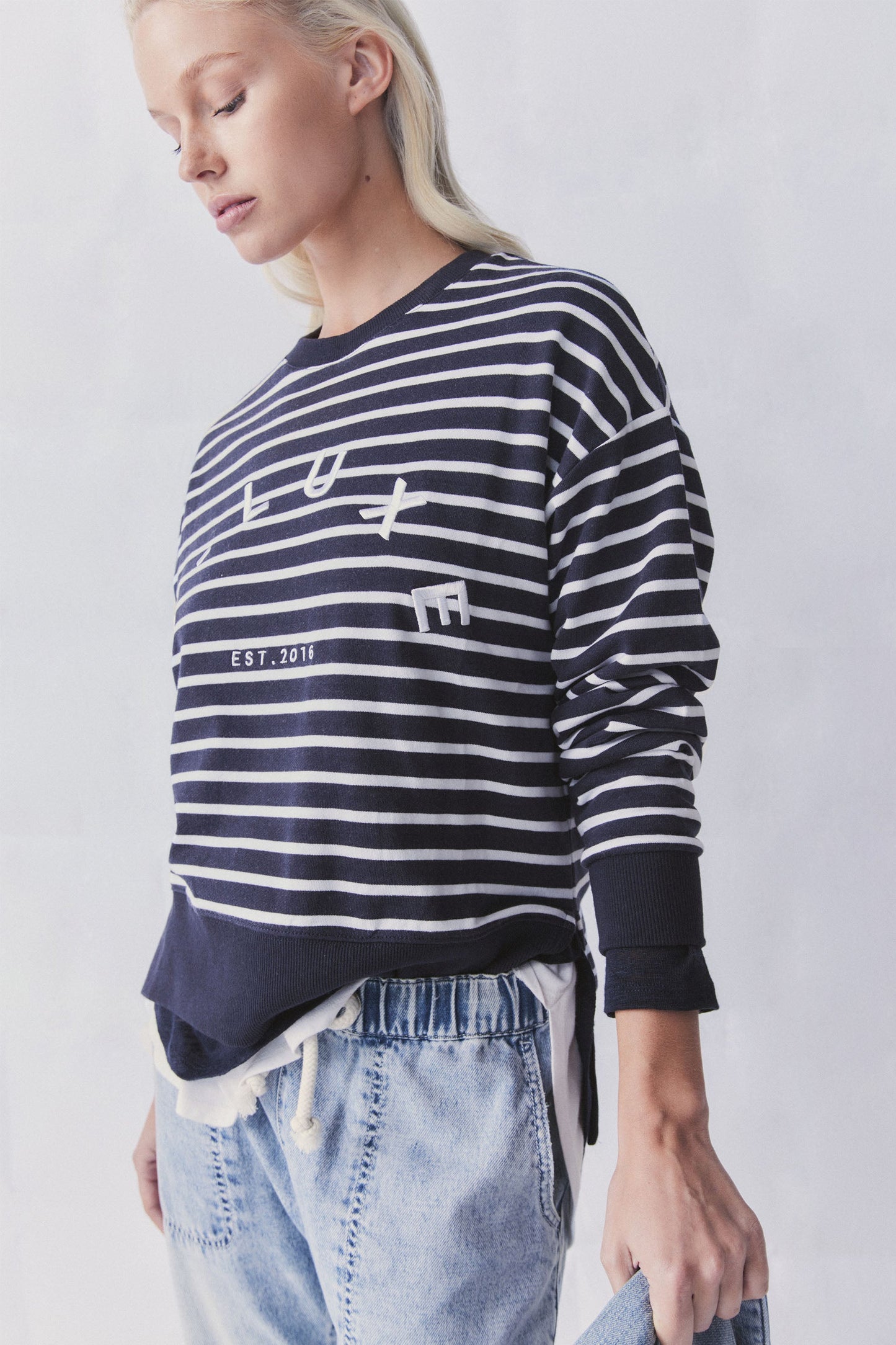 D-Luxe Embroidered Text Sweat