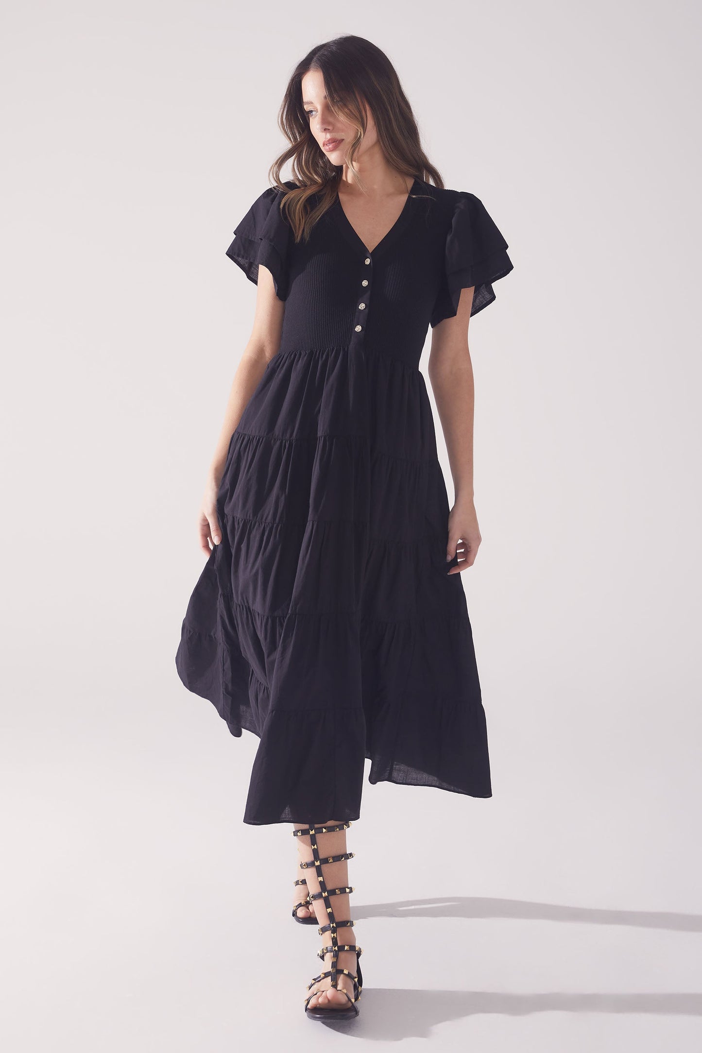 Eva Spliced Midi Dress