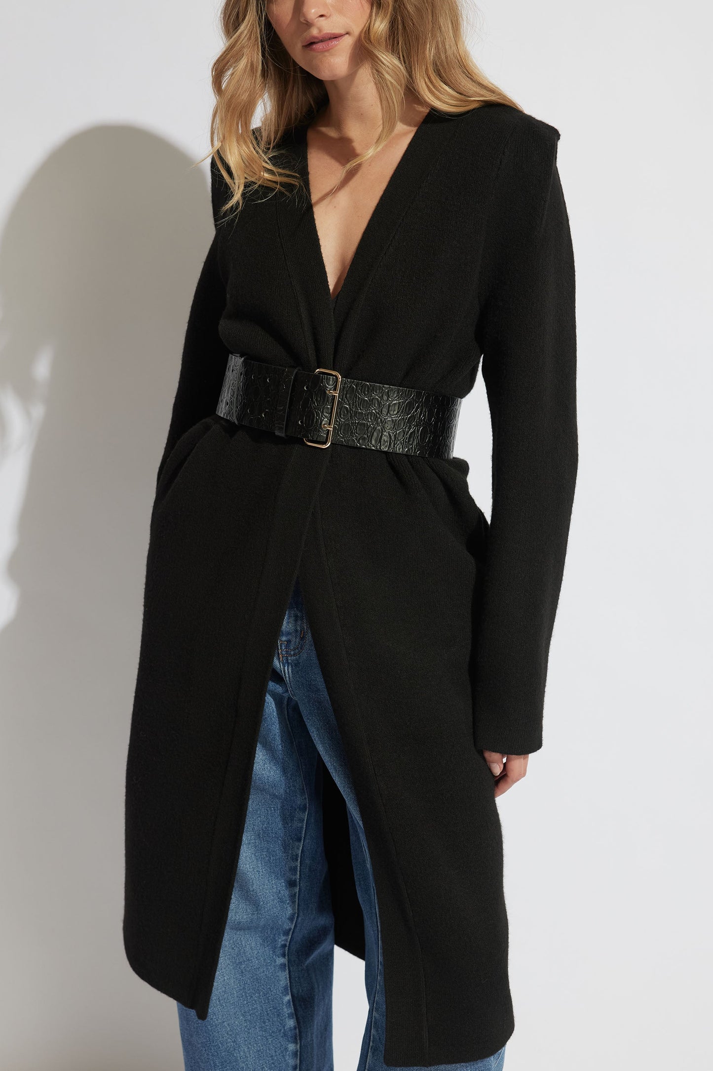 Shae Shoulder Pleat Cardigan