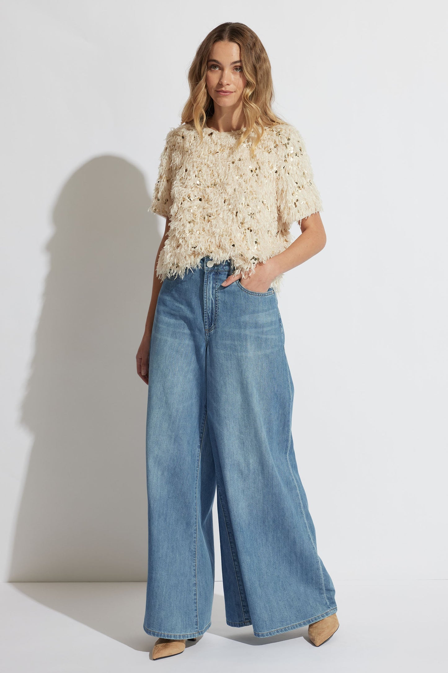 Esme Feather Sequin Tee