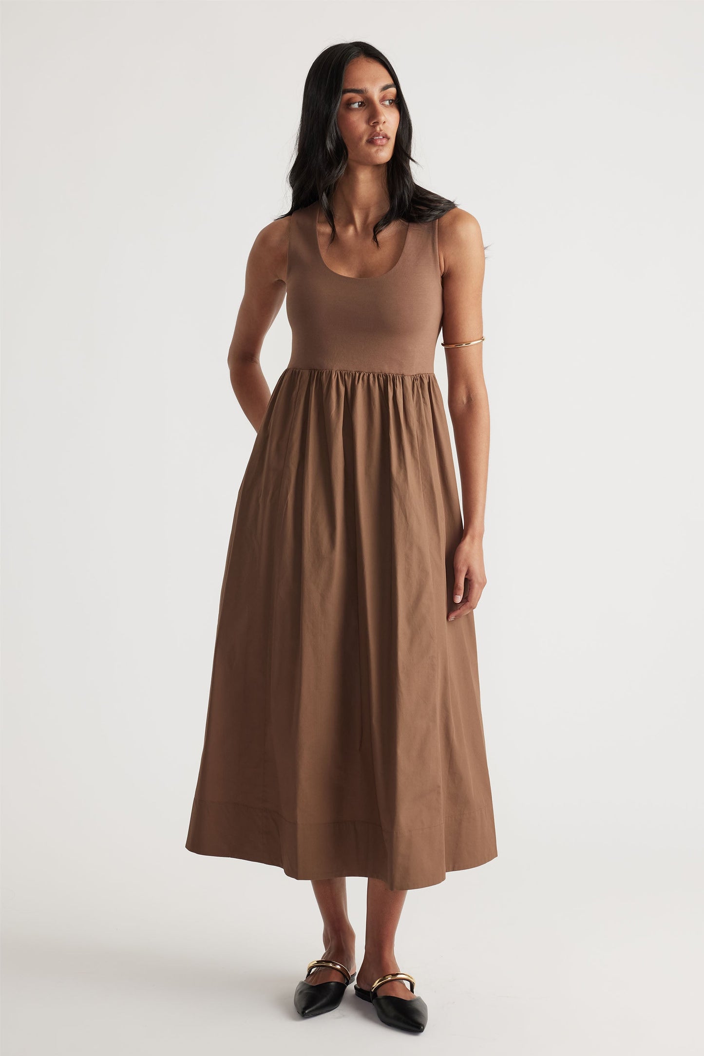 Lucie Spliced Midi Dress
