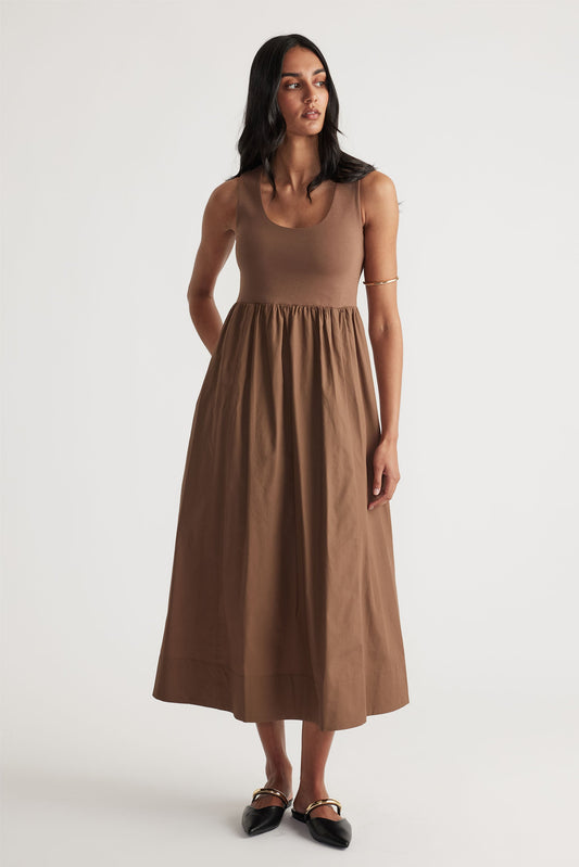 Lucie Spliced Midi Dress