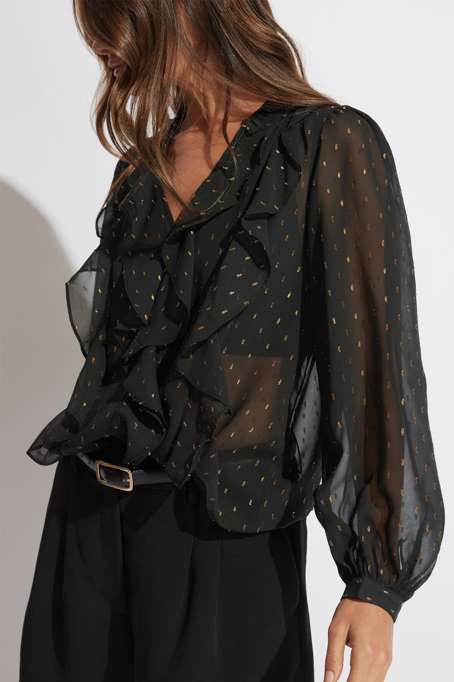 Larissa Dobby Ruffle Blouse