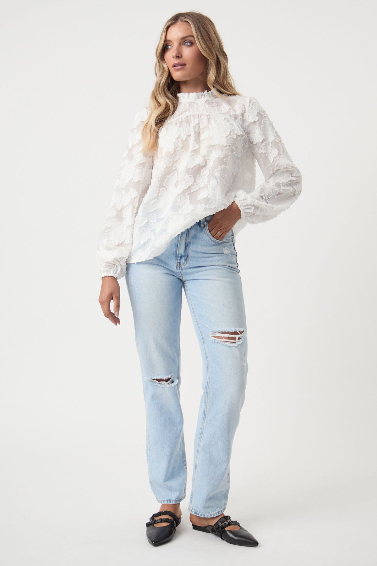 Annabella Textured Blouse