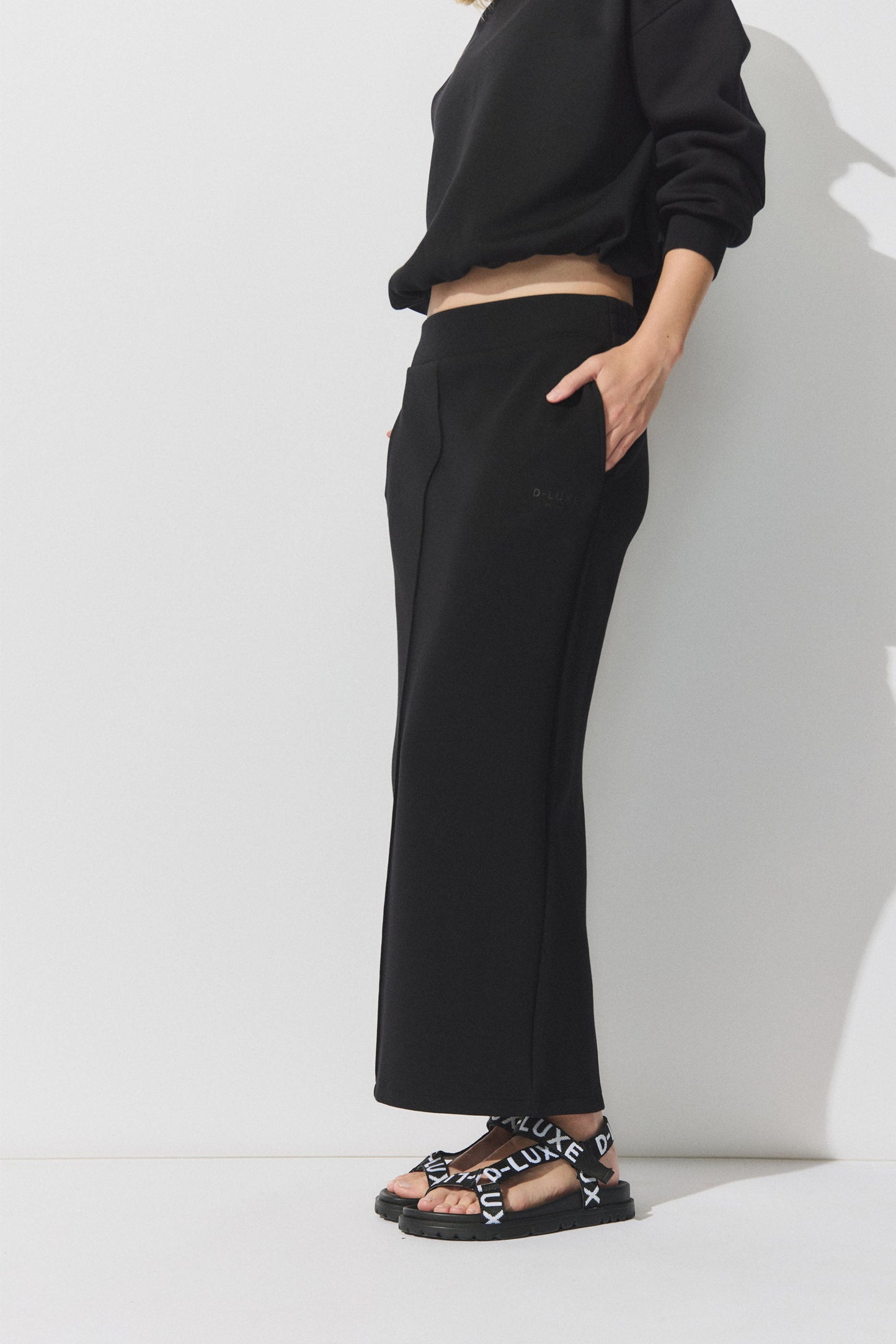 D-Luxe Neoprene Midi Skirt