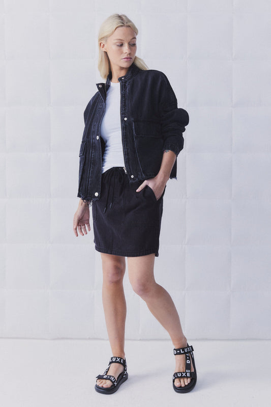 D-Luxe Denim Mini Skirt