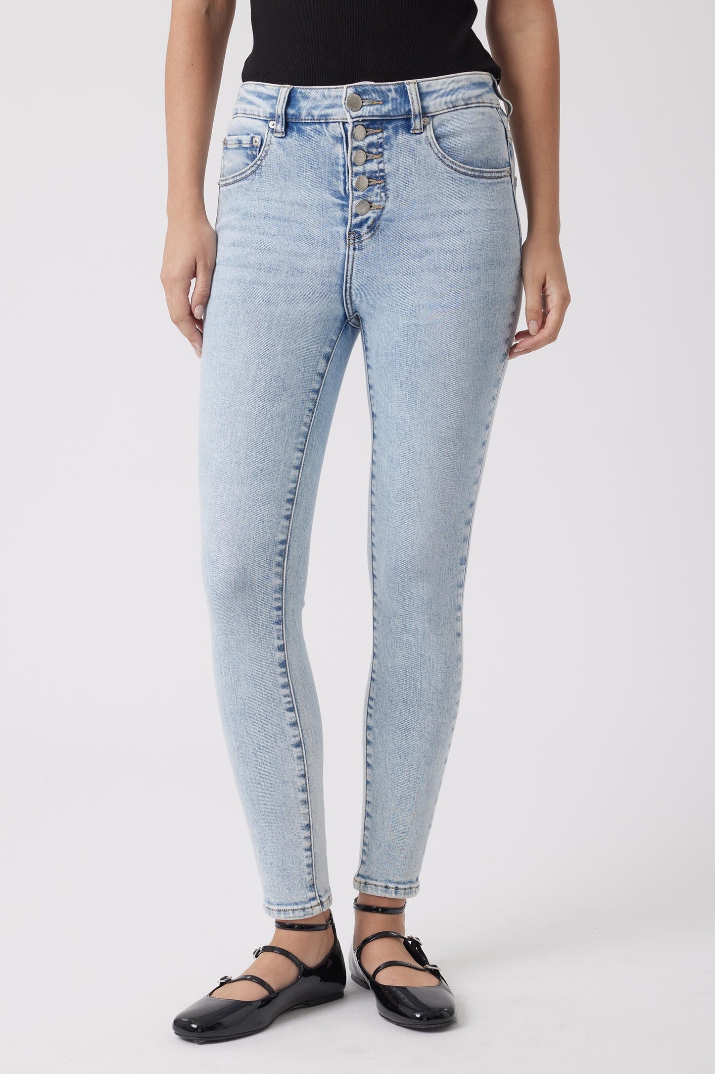 Evie Button High Rise Skinny