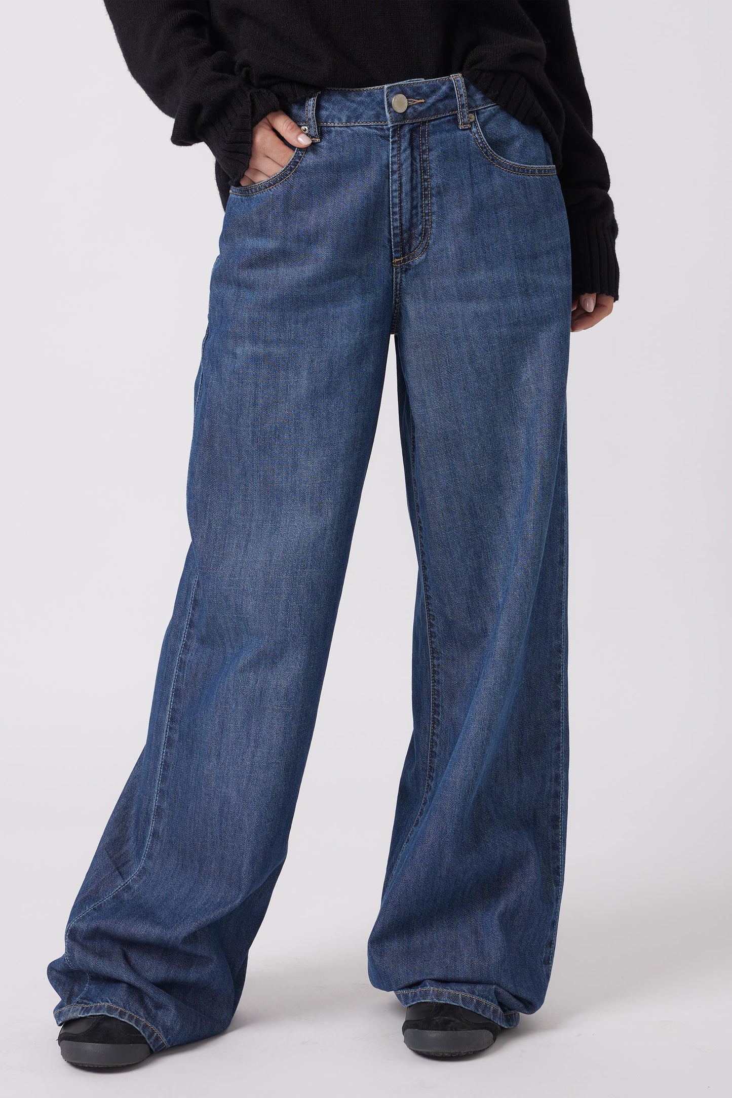 Jenna Mid Rise Palazzo Jeans