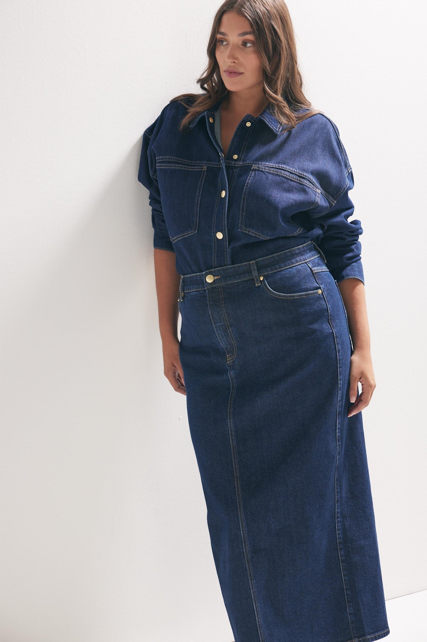 Hailey Denim Maxi Skirt